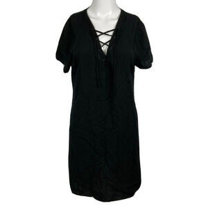 Abercrombie & Fitch Dress Womens Sz M Black Cotton Shift‎ Lightweight